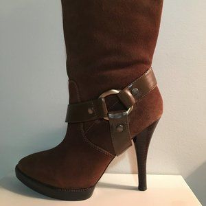 BCBG Brown Suede Calf Boots